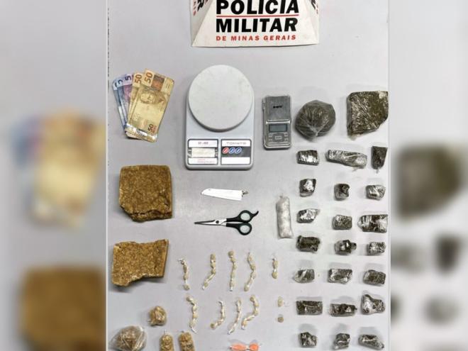 Todo o material apreendido no Barra Alegre durante uma abordagem policial
