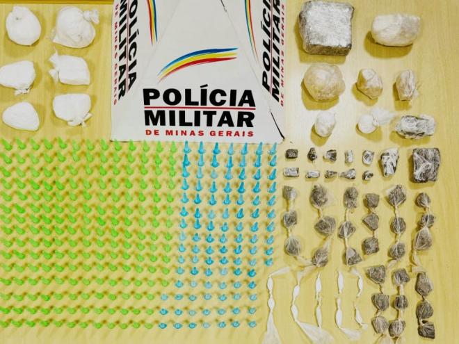 Materiais apreendidos pela Polícia Militar