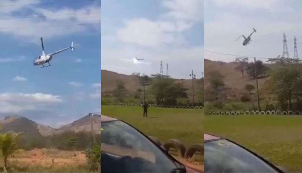 The plane's fins touched the power grid seconds before on a football field 