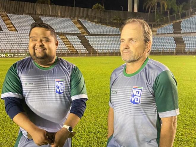 Arthur Trovão (E) comandará o time diante do Santarritense; suspenso, Paulo César Schardong acompanhará o jogo das cabines do Ipatingão