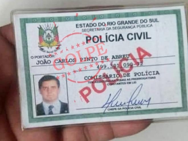 Golpista usa documento falso em nome de delegado da PC para coagir as vítimas