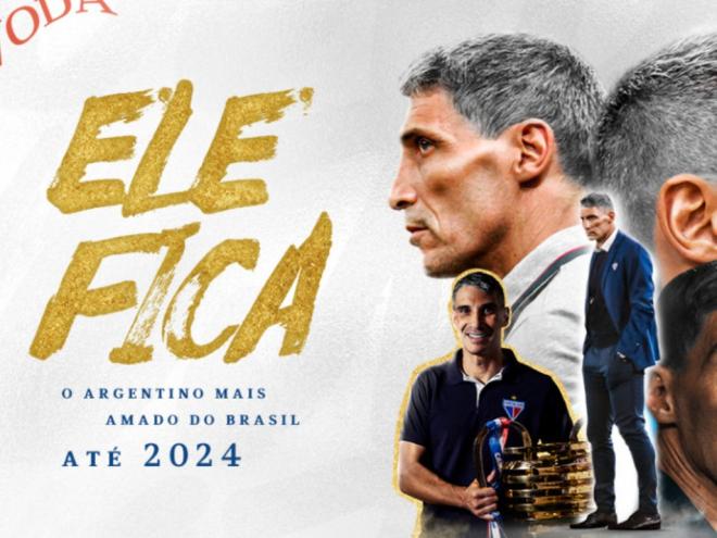 Juan Pablo Vojvoda concluiu o último Brasileirão como o segundo técnico mais longevo no certame