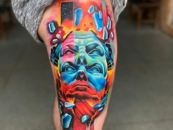 Esta foi a tatuagem feita por Rodrigo Frami, na última competição, que lhe rendeu o primeiro lugar na categoria de trabalhos coloridos