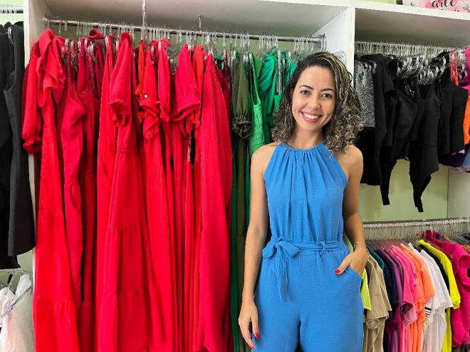 A comerciante Bruna Carolina Stefanon está contente com o movimento registrado nesta semana