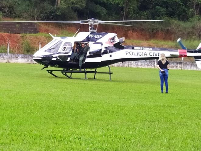 Policiais contaram com apoio aéreo durante operação em Nova Era nesta sexta-feira