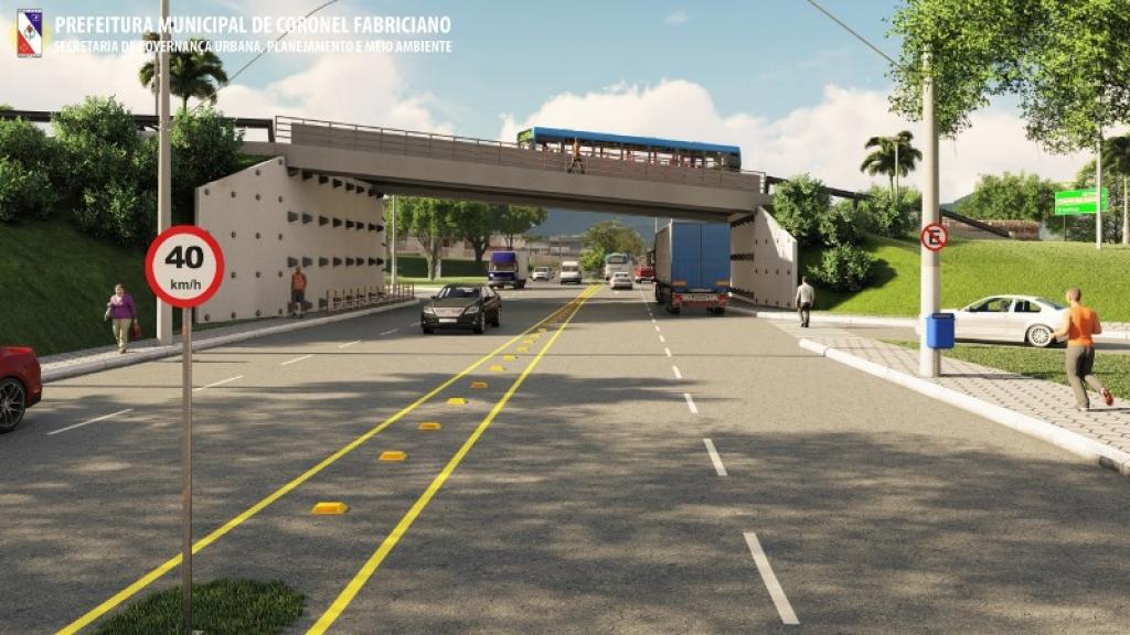 Projeto do novo viaduto da avenida Magalhães Pinto em Coronel Fabriciano