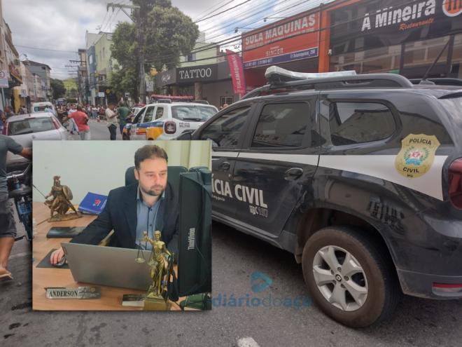 O advogado Anderson Clayton, 38 anos, foi executado a tiros no Centro de Ipatinga, na manhã desta quarta-feira 