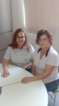 A presidente Maria Conceição e a coordenadora Glauce Gonçalves
