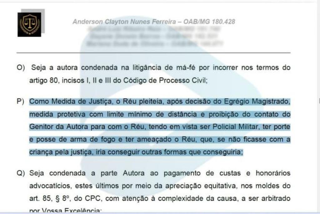Consta no processo o pedido de medida protetiva do advogado contra o ex-sogro 