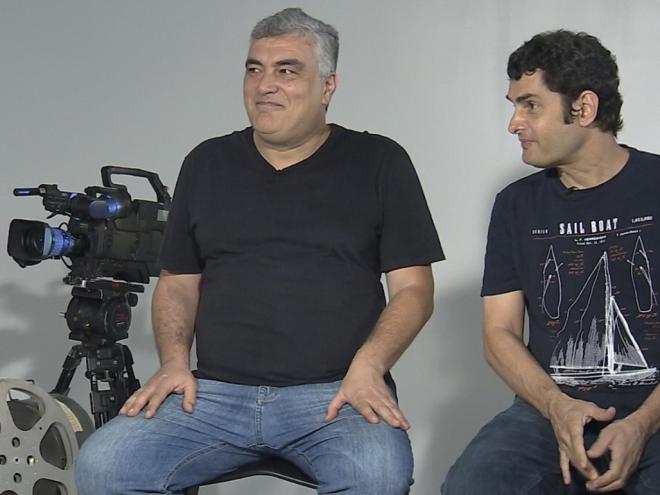 O jornalista e diretor Emerson Penha e o compositor Robertinho Brant