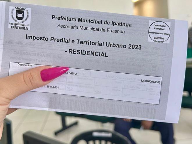 O Imposto de 2023 pode ser quitado em parcela única até o dia 22 de maio; as guias para pagamento já foram enviadas para as residências