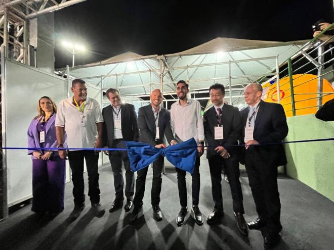 Simone Salgado, empresária; Rodrigo Mariani, analista de negócios da Ambipar; André Chaves, diretor corporativo de Sustentabilidade e Relações Institucionais da Usiminas; Lucas Lima Mesquita, presidente da Usipa;  Gustavo Nunes, prefeito de Ipatinga; Takashi Nakajima, presidente da Cenibra e José Maria Facundes, presidente do Sindcomércio