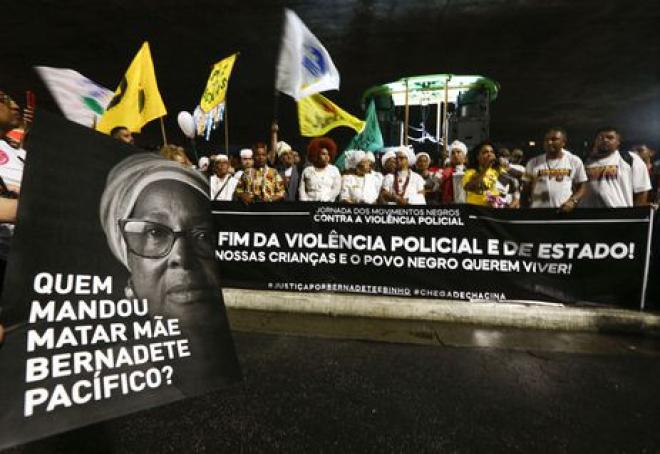 Jornada dos Movimentos Negros Contra a Violência Policial. Os atos são em defesa de investigação rigorosa e punição aos assassinos de Mãe Bernadete Pacifico. Foto: Paulo Pinto/Agência Brasil