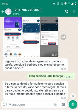 Esse é o momento em que a “oferta de emprego” passa a virar golpe, com pedido de 'recarga'
