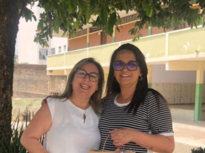 Diretora Marceni Aparecida e vice Pollyana Costa