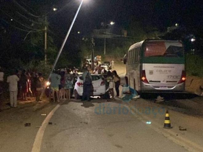 Colisão na noite de domingo, em Rio Piracicaba deixou dois mortos e dois feridos