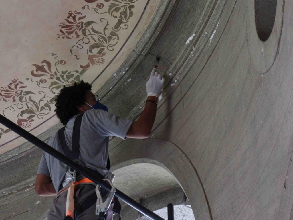 Ateliê aberto: visitantes podem conhecer detalhes arquitetônicos do prédio histórico