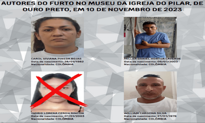 Eles são os acusados de envolvimento com o furto da peça sacra 