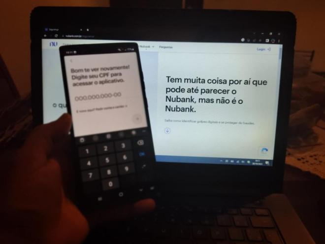 O próprio Nubank faz um alerta aos seus clientes, sobre as ameaças de golpes 