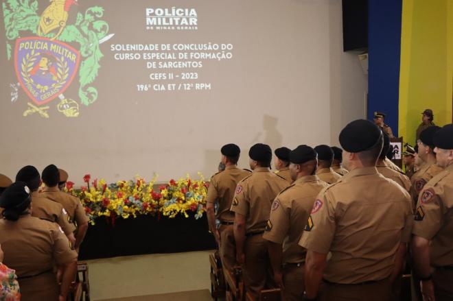 76 militares lotados em unidades operacionais da 12ª Região de Polícia Militar concluíram o Curso Especial de Formação de Sargentos (CEFS)
