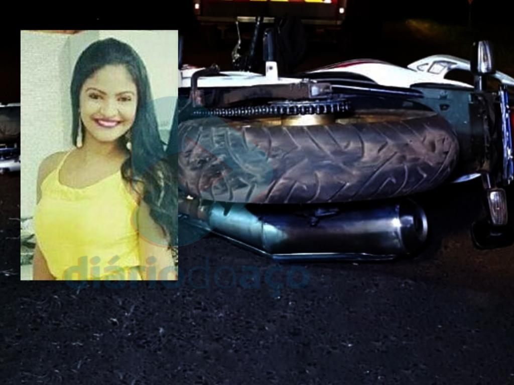 A jovem Ericarla, de 17 anos, estava na garupa de uma das motos envolvidas no acidente, foi socorrida com vida, mas não resistiu aos ferimentos 