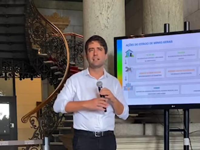 Fábio Baccheretti, secretário de Estado de Saúde de Minas Gerais, concedeu entrevista coletiva de imprensa no Palácio da Liberdade