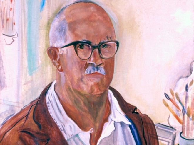 Detalhe de autorretrato de Guignard, em óleo sobre tela