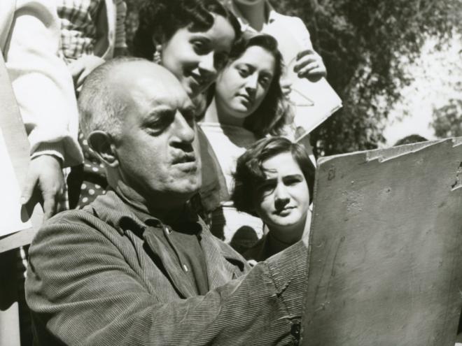 O artista em aula pública apresenta obra pioneira