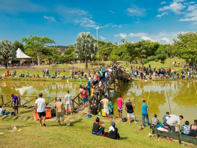 Neste domingo o parque estará lotado, com o tradicional evento da pescaria que antecede a Semana Santa 