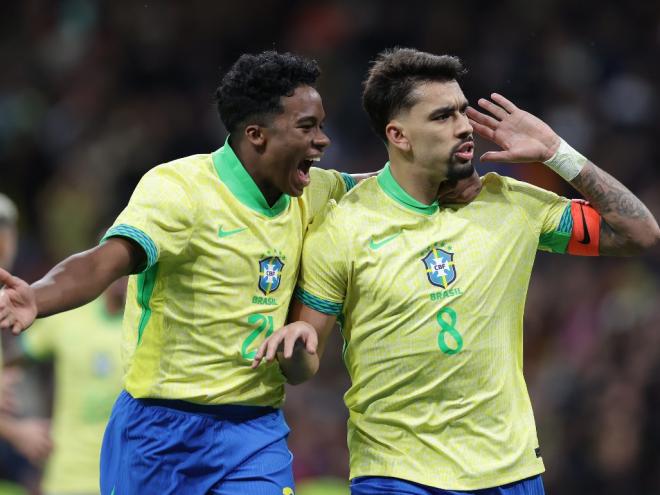 Endrick e Lucas Paquetá fizeram dois dos três gols do Brasil