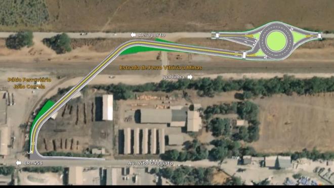 Além do viaduto, será construída uma rotatória para otimizar o fluxo de veículos