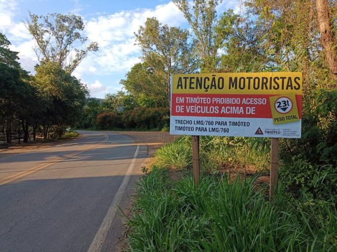 Enquanto não sai o contorno rodoviário da MG-760, Timóteo mantém restrição a tráfego de veículos de carga 