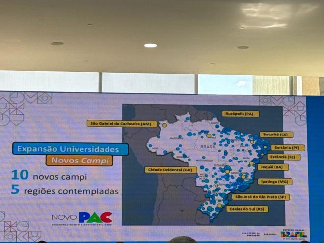Os novos campi irão contemplar as cinco regiões do Brasil