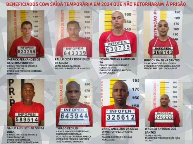 São procurados autores de crimes graves; um deles estava preso em Coronel Fabriciano 