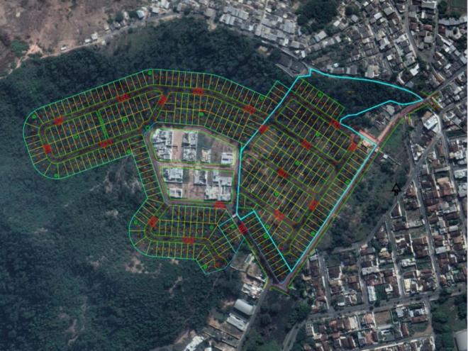 Traçado mostra o tamanho da área vendida no entorno do residencial Bosque Azul