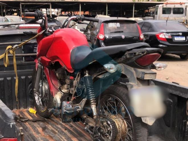 Moto recuperada pela Polícia Militar