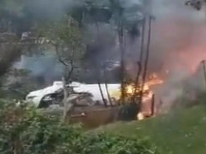 Aeronave caiu em um terreno particular