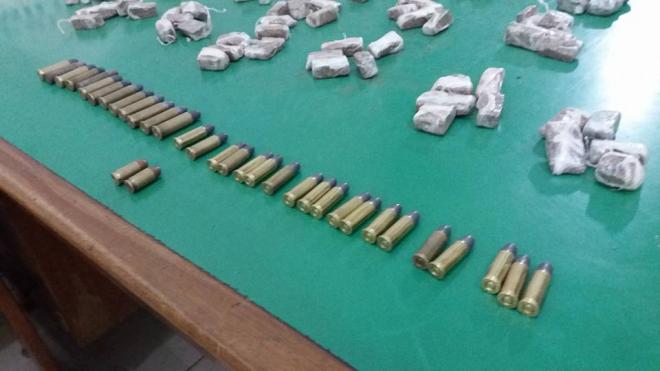 Munições apreendidas pela PM