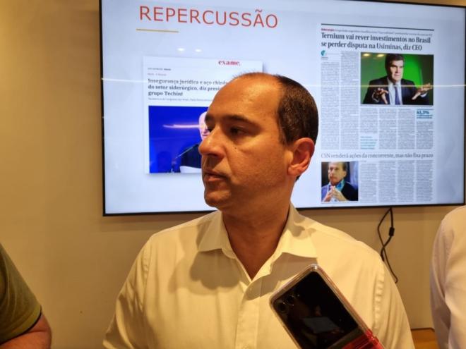 Pedro Teixeira, vice-presidente Jurídico e Relações Institucionais da Ternium, concedeu entrevista à imprensa