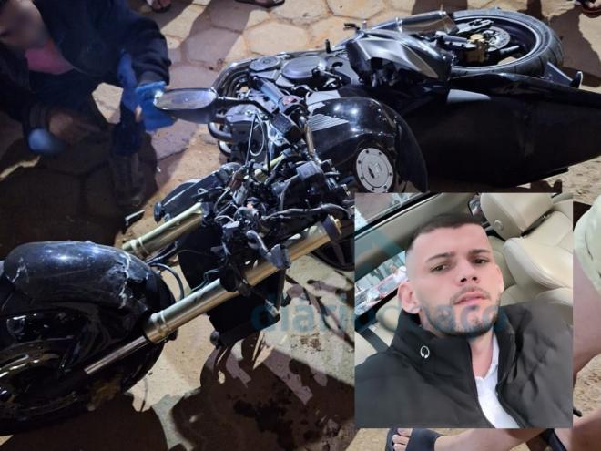 Otávio pilotava a moto Honda Hornet e bateu contra um carro estacionado em via pública
