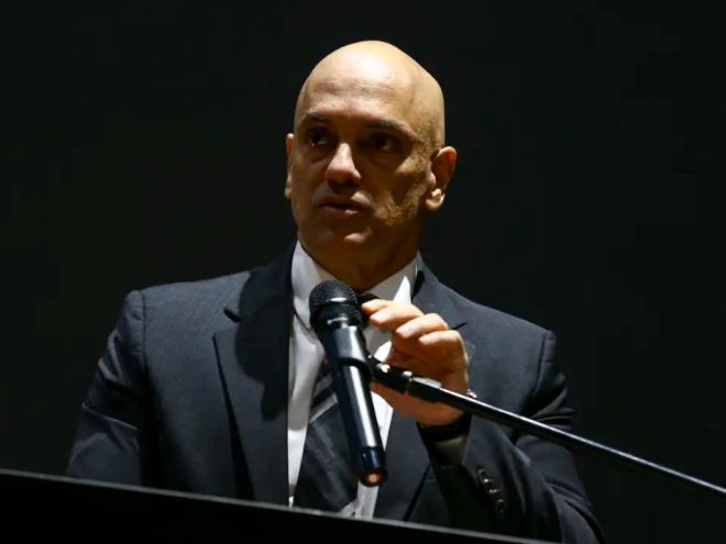 O presidente do TSE, Alexandre de Moraes, durante cerimônia de posse do diretor-geral da PF, na sede da corporação, em Brasília. Foto - Marcelo Camargo/Agência Brasil