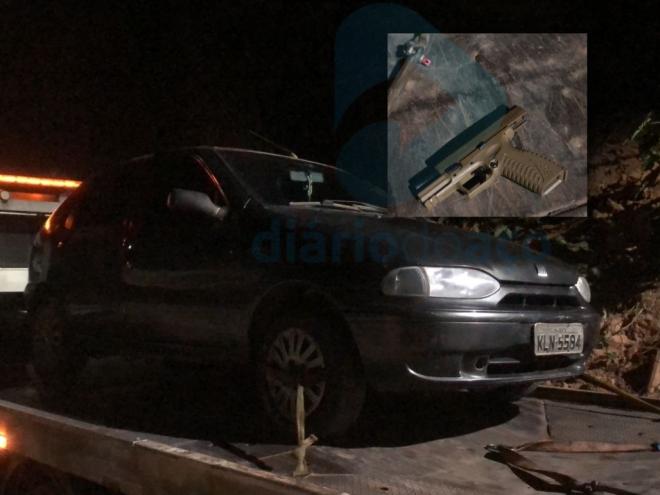 Trio estava em um Fiat Palio, armado e suspeita-se que iria atentar contra a vida de dois irmãos  