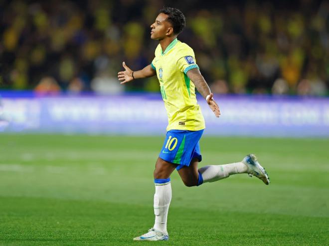 Rodrygo foi o autor do gol da vitória do Brasil sobre o Equador