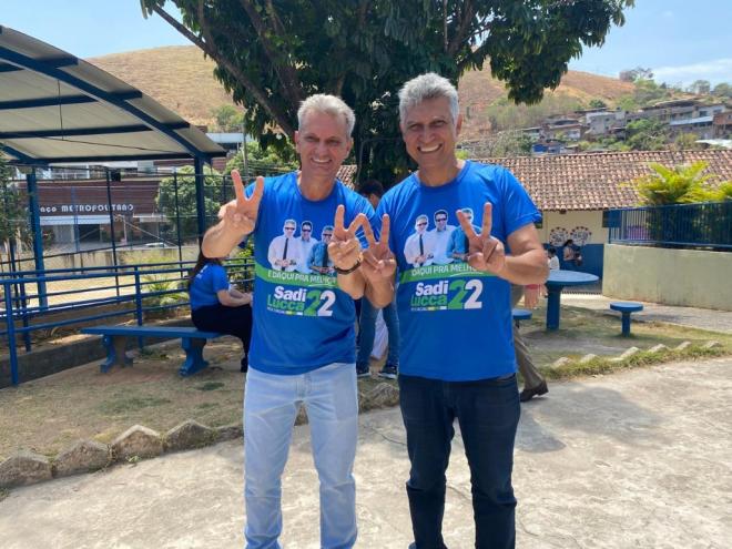 Sadi e o candidato a vice-prefeito, Ricardo Cacau