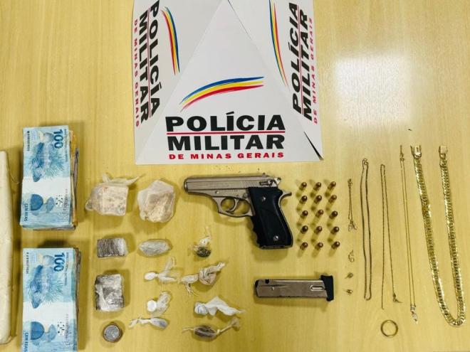 Material apreendido na rua Amazonita, Jardim Panorama, Ipatinga 