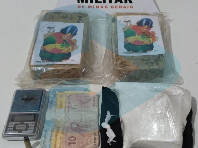 Materiais apreendidos em uma ação de policiais da 85ª Cia PM em Timóteo