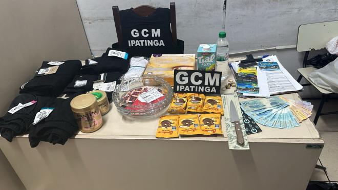 Guarda Civil Municipal age em ocorrência de furtos na área central de Ipatinga e prende mulher com produtos furtados; autora confessa foi conduzida para a Delegacia da PCMG