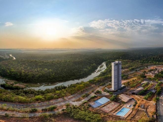 Todos os apartamentos do empreendimento têm 3 quartos, dos quais, 1 suíte, mais de 100m², varanda gourmet com vista para o parque e 2 vagas de garagem