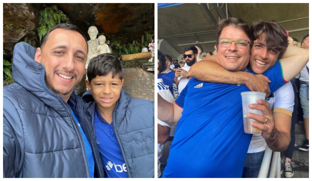 De um lado, pai e filho, do outro, dois irmãos; todos saíram do Vale do Aço para curtir a final da Sul-Americana direto do estádio do Cerro Porteño