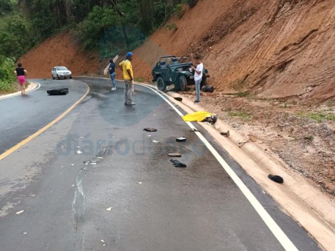 O acidente aconteceu na tarde desta segunda-feira, na estrada de acesso ao distrito de Bom Jesus do Bagre, Belo Oriente 
